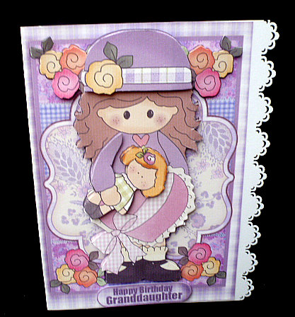 Little Patchwork Cutie Birthday 5x7 Quick Card by Diane  Hitchcox
