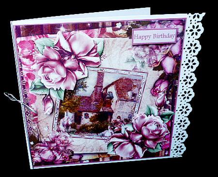 The Cottage and Roses Card with Decoupage by Diane  Hitchcox