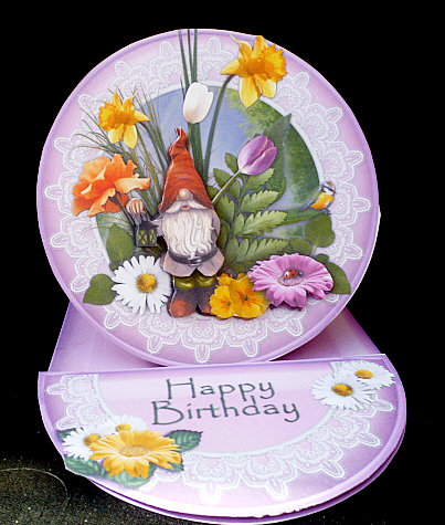 Gardening Gnome Round Easel Card Kit by Diane  Hitchcox