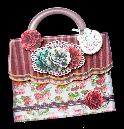 Shabby Chic Handbag Shaped Card 5 Mini Kit by Diane  Hitchcox