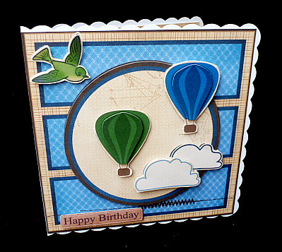 3 Panel Hot Air Balloon Card Kit by Diane  Hitchcox