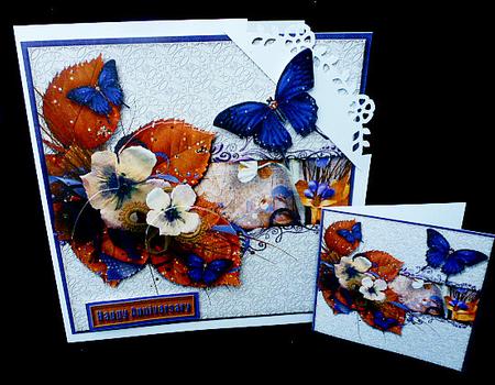 Cardtopper Vintage Flower Purple Yellow 341 by Diane  Hitchcox