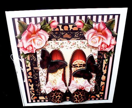 Animal Print Rose Shoes Card Front Kit by Diane  Hitchcox