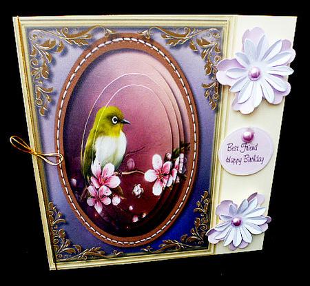 Lovely Yellow Finch in the Blossom , Pyramid by Diane  Hitchcox