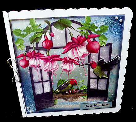 Nesting Humming Birds Topper with Decoupage by Diane  Hitchcox