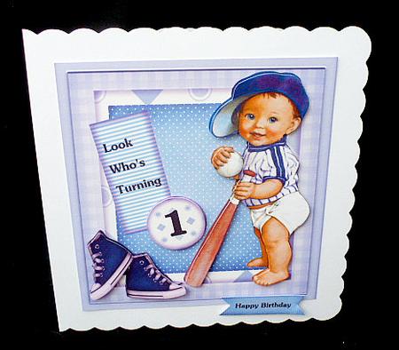 Cute Birthday Boy Baseball by Diane  Hitchcox