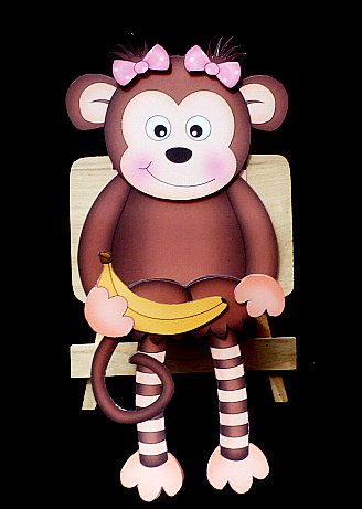 3D on the Shelf Card Kit - Little Monkey Bubbles by Diane  Hitchcox