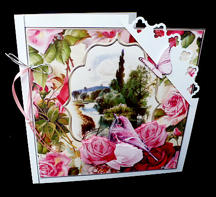 Floral Roses Scnic Topper with Decoupage by Diane  Hitchcox