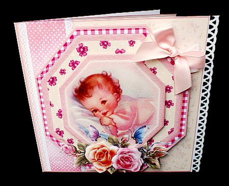 Rosy Glow Baby Girl Card Front Kit by Diane  Hitchcox