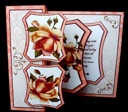 Fold Back Pop-up Yellow Roses by Diane  Hitchcox