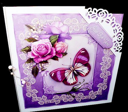 A Rose Bouquet 8" Square Card Mini-kit by Diane  Hitchcox