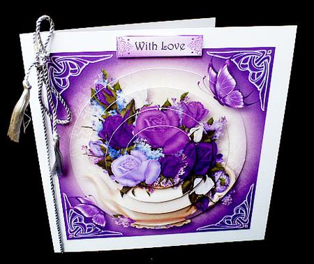 Teapot, Roses & Butterflies 7x7 Mini Kit by Diane  Hitchcox