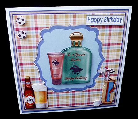 Just for You Brother approx; 8x8ins Decoupage Topper by Diane  Hitchcox