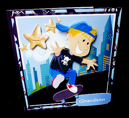8x8 Mini Kit, the Night Time Skate Boarder by Diane  Hitchcox
