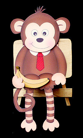 3D on the Shelf Card Kit - Little Monkey Bing by Diane  Hitchcox