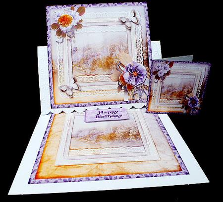Cardtopper with Large Highbox Blue Flowers 372 by Diane  Hitchcox
