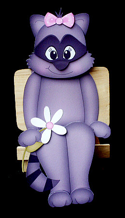 3D on the Shelf Card Kit - Roxi Raccoon by Diane  Hitchcox