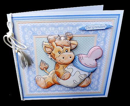 Baby Boy Giraffe 8x8 Mini Kit & Decoupage by Diane  Hitchcox