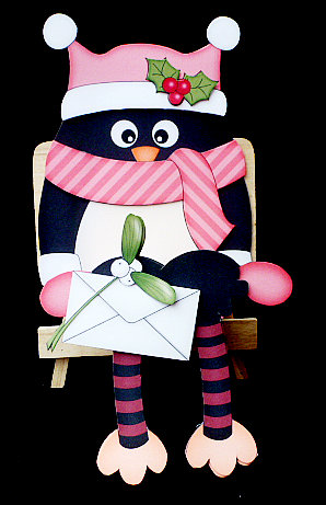 3D on the Shelf Card Kit - Christmas Pip Penguin Mistletoe by Diane  Hitchcox