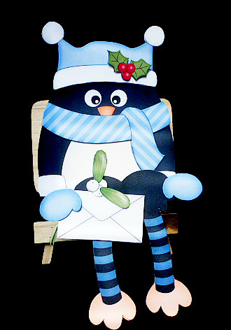 3D on the Shelf Card Kit - Christmas Pip Penguin Mistletoe by Diane  Hitchcox