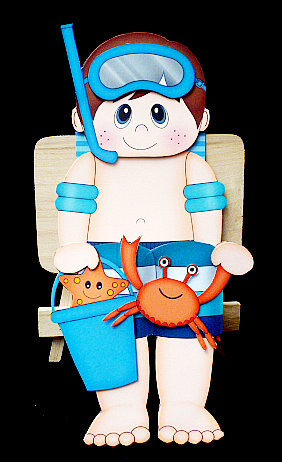 3D on the Shelf Card Kit - Little Snorkler Beach Boy Nev by Diane  Hitchcox