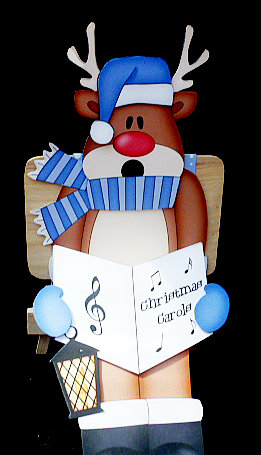 3D on the Shelf Card Kit - Christmas Carol Singing Rudolph by Diane  Hitchcox