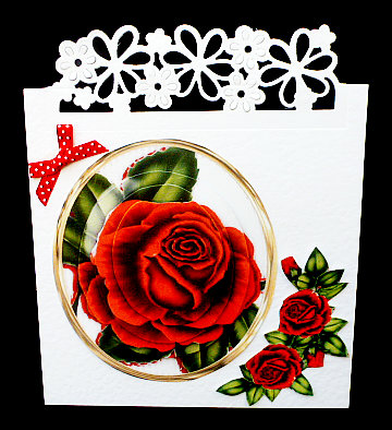 Pretty Red Rose Pyramids with Roses & Bow A4 by Diane  Hitchcox