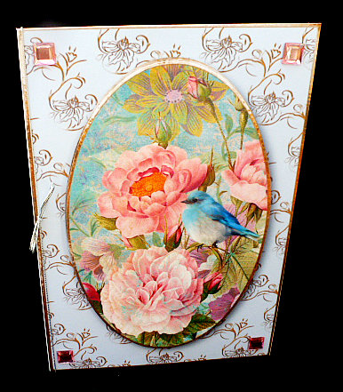 Beautiful Bluebird & Vintage Flowers by Diane  Hitchcox