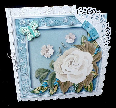 White Painted Rose 8x8 Quick Topper by Diane  Hitchcox