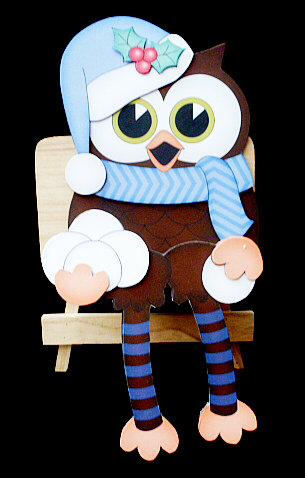 3D on the Shelf Card Kit - Christmas Little Hoot Owl by Diane  Hitchcox