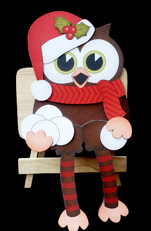 3D on the Shelf Card Kit - Christmas Little Hoot Owl by Diane  Hitchcox