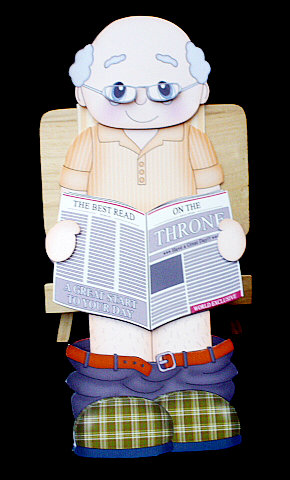 3D on the Shelf Card Kit - Old Man Isaac on the Throne by Diane  Hitchcox