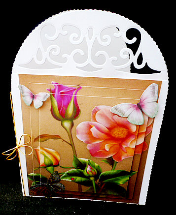 Pretty Roses and Birds with Bow A4 by Diane  Hitchcox
