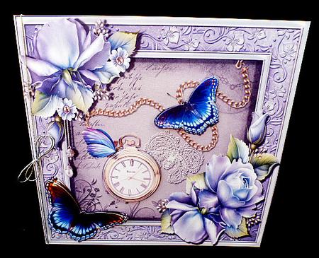 Blue Flutterbys Card Front Mini Kit by Diane  Hitchcox