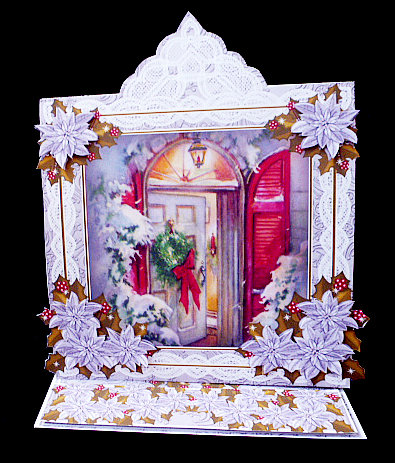 Christmas Door Lace Top Easel Card & Envelope Kit by Diane  Hitchcox