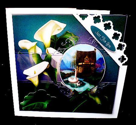 Cottage Calla Lilies Topper with Decoupage by Diane  Hitchcox