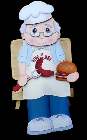 3D on the Shelf Card Kit - King of the Bbq Chef Bernie by Diane  Hitchcox