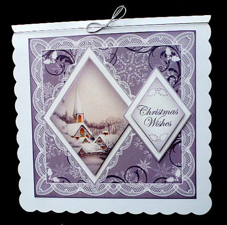 Ice Church Christmas Wishes 7in Double Diamond Topper by Diane  Hitchcox