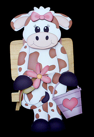 3D on the Shelf Card Kit - Milly Moo Cow by Diane  Hitchcox