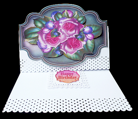 Scallop Topper Plum Roses by Diane  Hitchcox