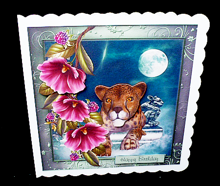 Misty Night Cheetah Topper with Decoupage by Diane  Hitchcox