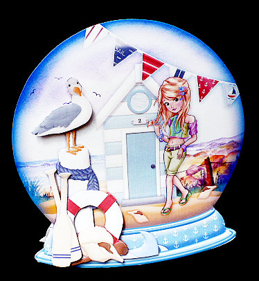 Sand Globe Summer at the Beach Shaped Rocker Card Mini Kit by Diane  Hitchcox