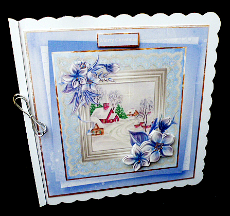 Christmas Star and Winter Flowers 7x7 Card by Diane  Hitchcox