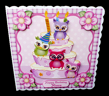 Owl and Birthday Cake, Mini Card Kit by Diane  Hitchcox