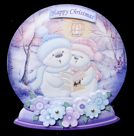 Christmas Snow Globe Singing Snowmen Shaped Card Mini Kit by Diane  Hitchcox