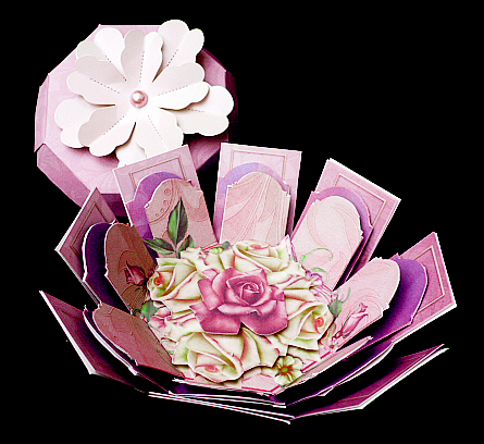 Mauve Roses Exploding Box by Diane  Hitchcox