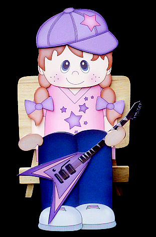 3D on the Shelf Card Kit - Little Rock Guitarist Viki by Diane  Hitchcox