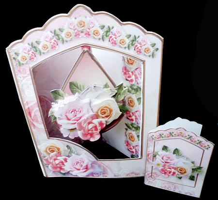 Pastel Flowers - Teardrop Pendant Card Mini Kit by Diane  Hitchcox