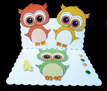 Polka Dot Owls 2 Cut-outs by Diane  Hitchcox