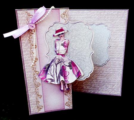 Fashionista D, Derissa, A5 Fold-back Card by Diane  Hitchcox
